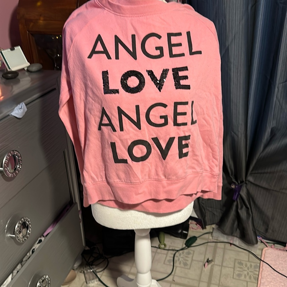 Peach with black letters light Victorias Secret sweat shirt